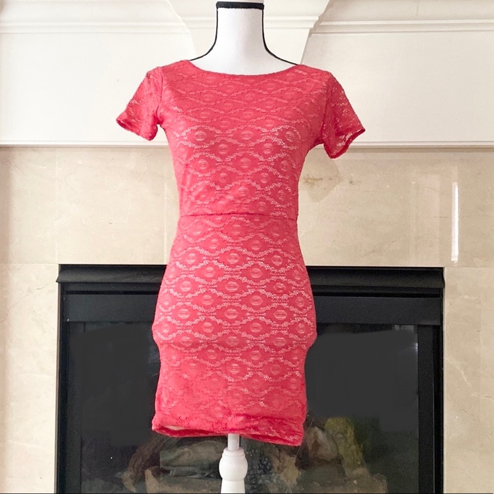 Red lace dress